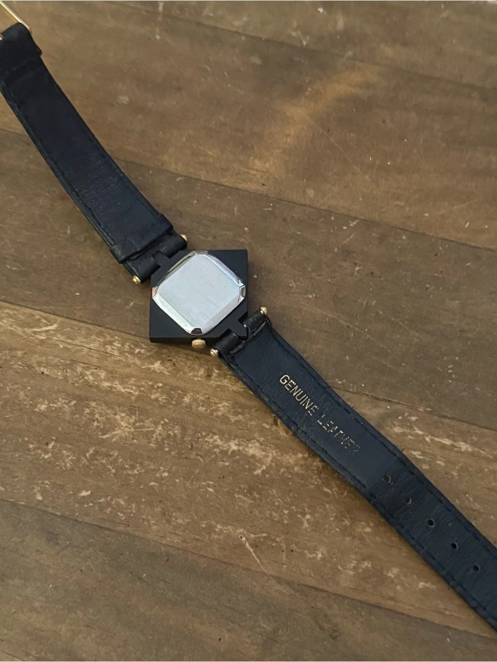 Vintage Pierre Nicol diamond shaped quartz leather watch